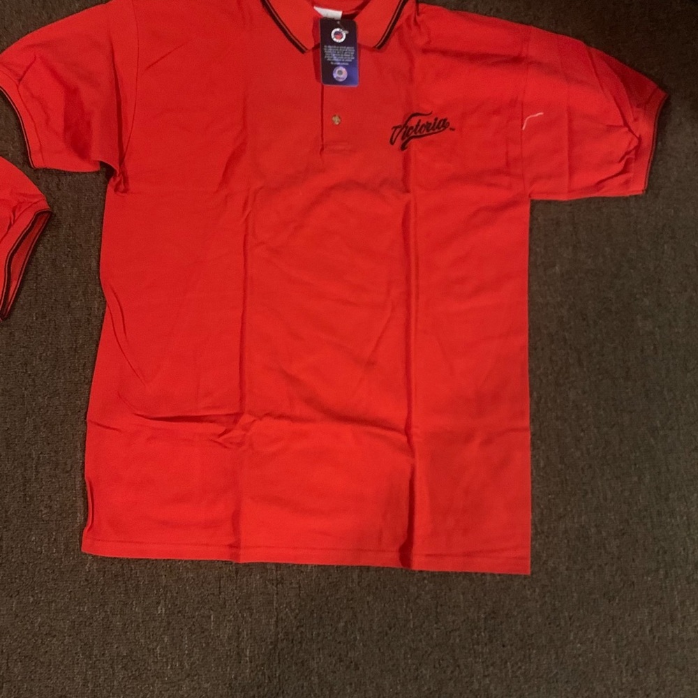 A Victoria beer  polo red shirt